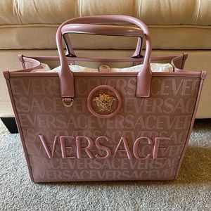 Versace Allover Large Tote Pink